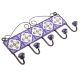 Navy Blue White Floral Tiles Hooks